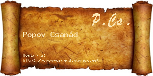 Popov Csanád névjegykártya